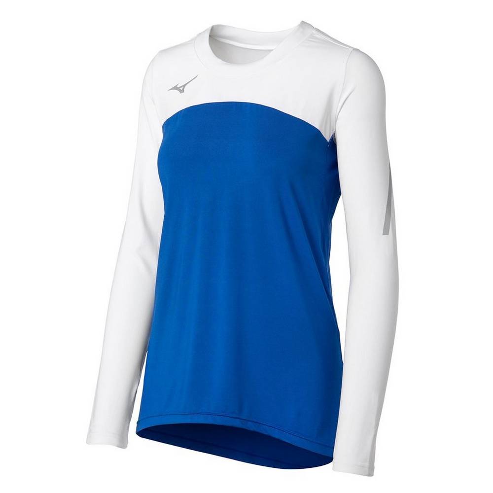 Damske Dresy Mizuno Techno VII Long Sleeve Volejbalove Kráľovská Modrá/Biele Vypredaj XKHN86945